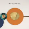 Picture of Modern Metal Wall Decor Geometric Round Home Wall Art Orange & Gold & Blue Living Room