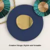 Picture of Modern Metal Wall Decor Geometric Round Home Wall Art Orange & Gold & Blue Living Room