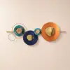 Picture of Modern Metal Wall Decor Geometric Round Home Wall Art Orange & Gold & Blue Living Room