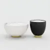 Modern 50 - 70 cm cm Round Beige & Gray Sintered Stone Leather Drum Coffee Table Set