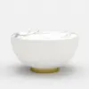 Modern 50 - 70 cm cm Round Beige & Gray Sintered Stone Leather Drum Coffee Table Set