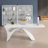 Modern 180 cm Rectangular White Writing Desk with Arched Base