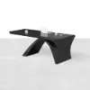 Modern 1800 mm Rectangular Black Writing Desk with Arched Base