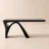 Modern 1800 mm Rectangular Black Writing Desk with Arched Base