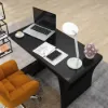Modern 1400 mm Rectangular Black Writing Desk with Arched Base