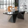 Modern 1400 mm Rectangular Black Writing Desk with Arched Base