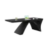 Modern 1400 mm Rectangular Black Writing Desk with Arched Base
