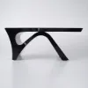 Modern 1400 mm Rectangular Black Writing Desk with Arched Base