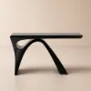 Modern 1400 mm Rectangular Black Writing Desk with Arched Base