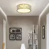 Modern Drum Acrylic 4-Light Flush Mount Light in Gold with Crystal