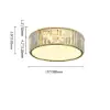 Modern Drum Acrylic 4-Light Flush Mount Light in Gold with Crystal