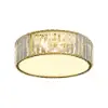 Modern Drum Acrylic 4-Light Flush Mount Light in Gold with Crystal