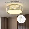 Modern Drum Acrylic 4-Light Flush Mount Light in Gold with Crystal
