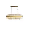 Fixedo Modern Crystal LED Kitchen Island Light in Brass with Adjustable Cables