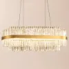 Fixedo Modern Crystal LED Kitchen Island Light in Brass with Adjustable Cables