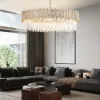 Tierizo Modern 16-Light Tiered Crystal Chandelier with Adjustable Chain in Gold
