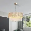 Tierizo Modern 9-Light Tiered Crystal Chandelier with Adjustable Chain in Gold