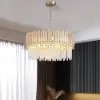 Tierizo Modern 9-Light Tiered Crystal Chandelier with Adjustable Chain in Gold