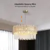 Tierizo Modern 9-Light Tiered Crystal Chandelier with Adjustable Chain in Gold
