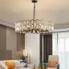 Clyvra Modern Geometric Crystal Chandelier 14-Light with Adjustable Chain in Black