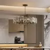 Clyvra Modern Geometric Crystal Chandelier 10-Light with Adjustable Chain in Black