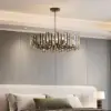Clyvra Modern Geometric Crystal Chandelier 10-Light with Adjustable Chain in Black