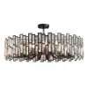 Clyvra Modern Geometric Crystal Chandelier 10-Light with Adjustable Chain in Black