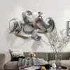 1200mm Large Modern 3D Metal Wall Decor Abstract Geometric Overlapping Art Living Room