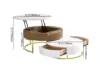 Round 2-Piece Nesting Set Lift-Top Coffee Table and Wooden Coffee Table with 2 Drawers