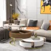 Round 2-Piece Nesting Set Lift-Top Coffee Table and Wooden Coffee Table with 2 Drawers