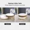 Round 2-Piece Nesting Set Lift-Top Coffee Table and Wooden Coffee Table with 2 Drawers