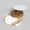Round 2-Piece Nesting Set Lift-Top Coffee Table and Wooden Coffee Table with 2 Drawers