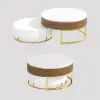 Round 2-Piece Nesting Set Lift-Top Coffee Table and Wooden Coffee Table with 2 Drawers