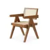 Archic Walnut Wood Dining Chair with Armrest, 1 Piece