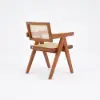 Archic Walnut Wood Dining Chair with Armrest, 1 Piece