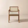 Archic Walnut Wood Dining Chair with Armrest, 1 Piece