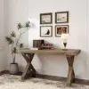 Farmhouse 180 cm Rectangular Light Walnut Solid Wood Desk