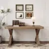 Farmhouse 180 cm Rectangular Light Walnut Solid Wood Desk