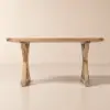 Farmhouse 180 cm Rectangular Light Walnut Solid Wood Desk