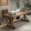 Farmhouse 150 cm Rectangular Light Walnut Solid Wood Desk