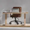 Farmhouse 150 cm Rectangular Light Walnut Solid Wood Desk
