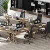 Farmhouse 150 cm Rectangular Light Walnut Solid Wood Desk