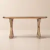 Farmhouse 150 cm Rectangular Light Walnut Solid Wood Desk