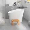 120 cm Freestanding Stone Resin White Soaking Bathtub with Ergonomic Built-in Seat