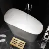 120 cm Freestanding Stone Resin White Soaking Bathtub with Ergonomic Built-in Seat