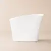 120 cm Freestanding Stone Resin White Soaking Bathtub with Ergonomic Built-in Seat