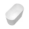 100 cm Deep Oval Freestanding Stone Resin Soaking Bathtub with Built-in Seat – Matte White Japanese