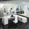 Chicent White L-shaped Modern Executive Desk with Ample Storage Right Hand (70.9'')