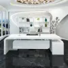 Chicent White L-shaped Modern Computer Desk with Cabinet Left Hand (1800mm)