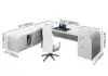 Chicent White L-shaped Modern Computer Desk with Cabinet Left Hand (1800mm)